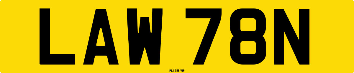 LAW 78N Number Plate