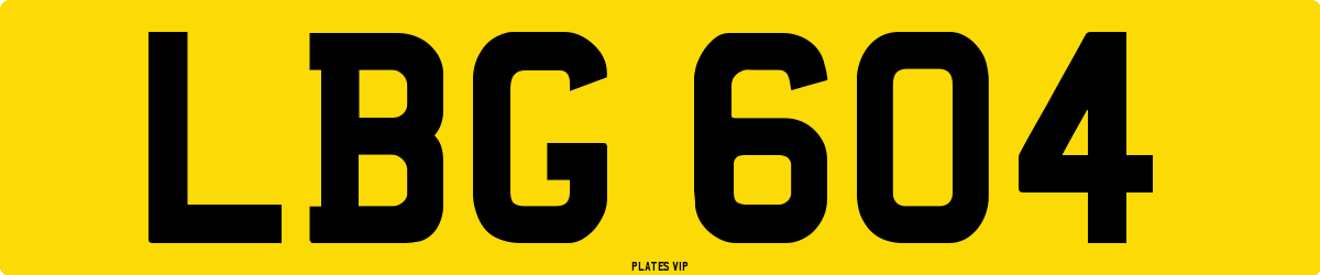 LBG 604 Number Plate