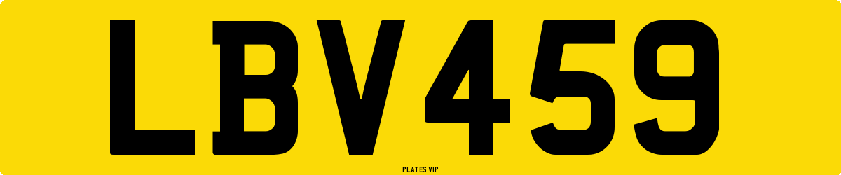 LBV459 Number Plate