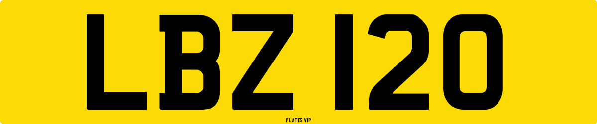 LBZ 120 Number Plate