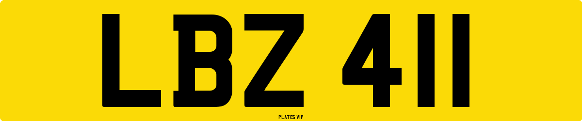 LBZ 411 Number Plate