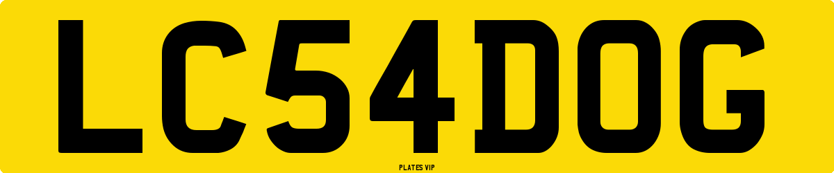 LC 54 DOG Number Plate
