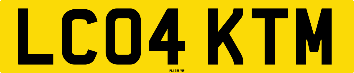 LC04 KTM Number Plate