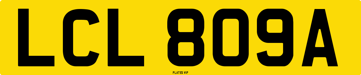 LCL 809A Number Plate