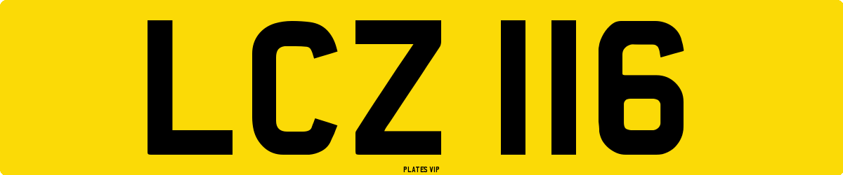 LCZ 116 Number Plate