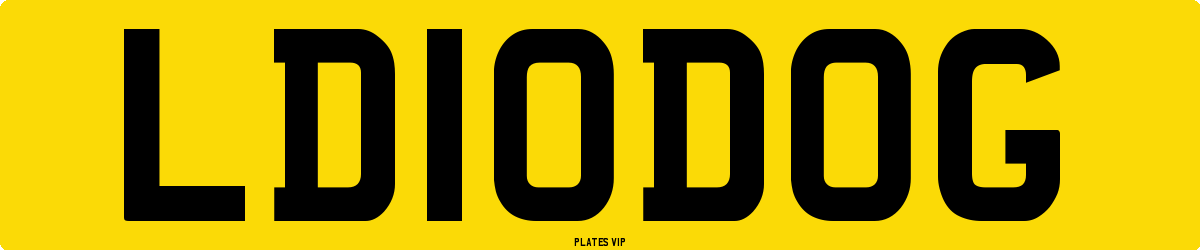 LD 10 DOG Number Plate