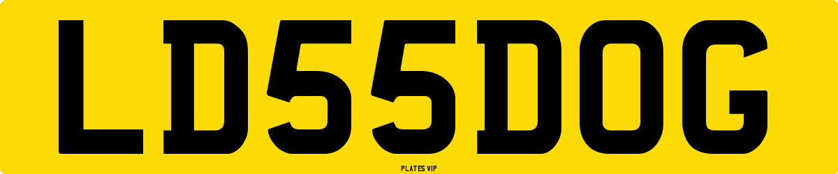 LD 55 DOG Number Plate