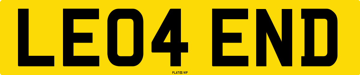 LE04 END Number Plate
