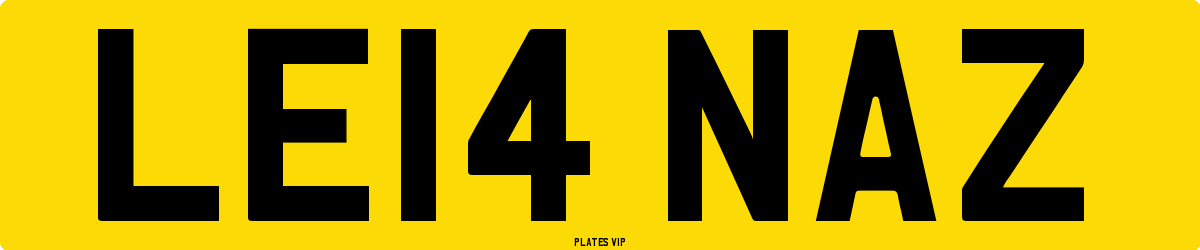 LE14 NAZ Number Plate