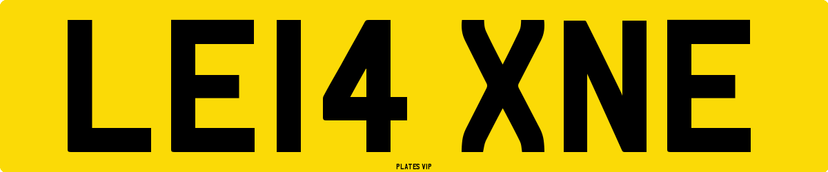 LE14 XNE Number Plate