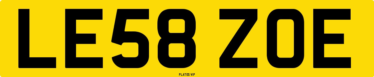 LE58 ZOE Number Plate