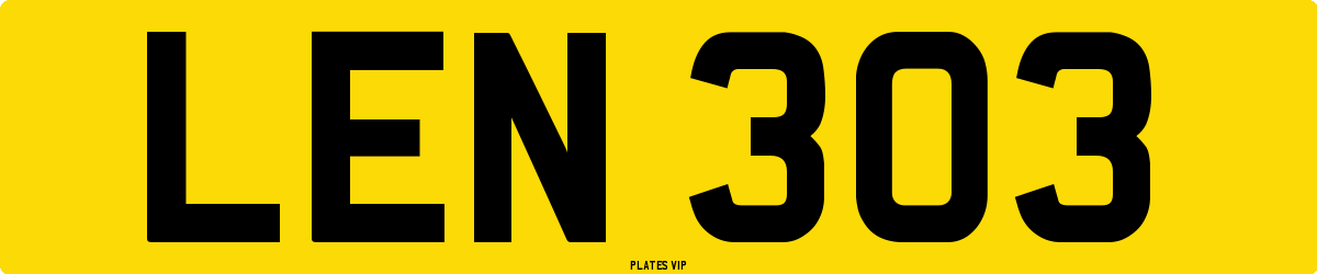 LEN 303 Number Plate
