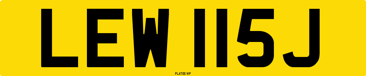 LEW 115J Number Plate