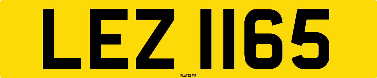 LEZ 1165 Number Plate
