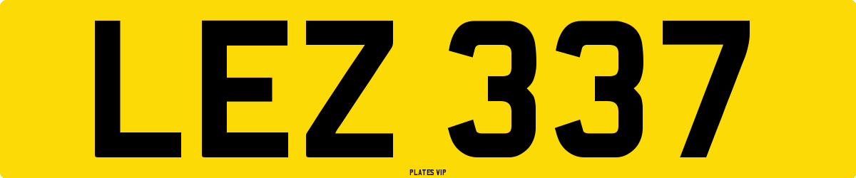 LEZ 337 Number Plate