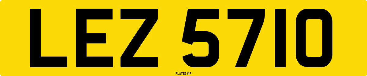 LEZ 5710 Number Plate
