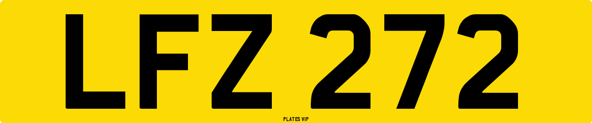 LFZ 272 Number Plate
