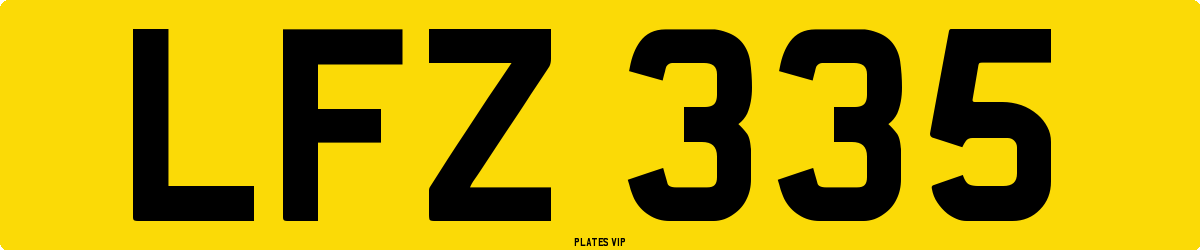 LFZ 335 Number Plate