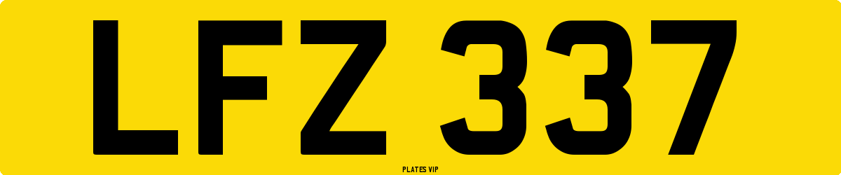 LFZ 337 Number Plate