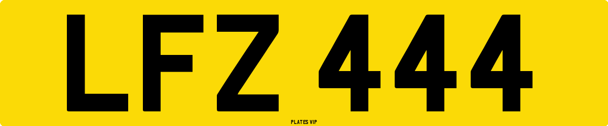 LFZ 444 Number Plate