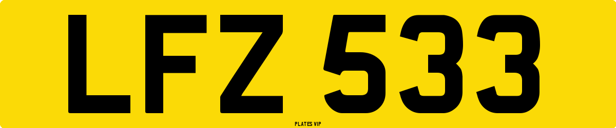 LFZ 533 Number Plate