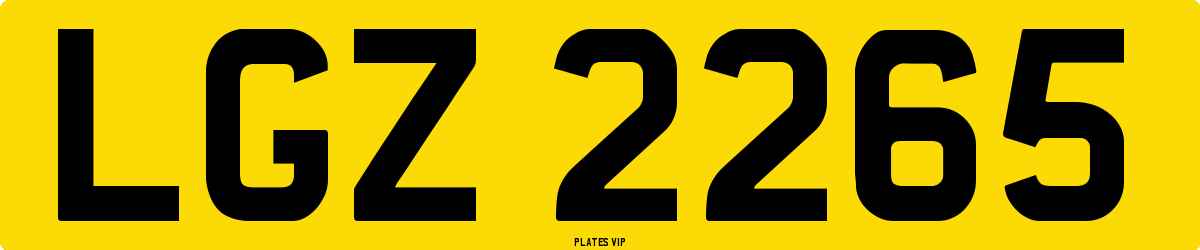 LGZ 2265 Number Plate
