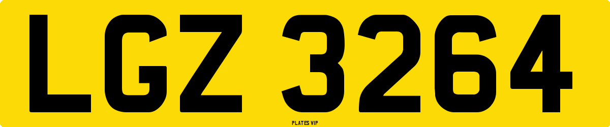 LGZ 3264 Number Plate
