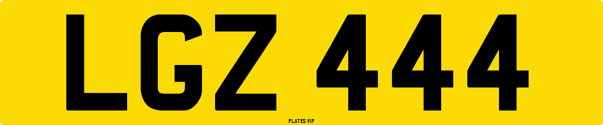 LGZ 444 Number Plate