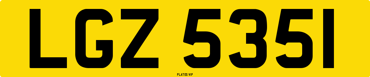 LGZ 5351 Number Plate