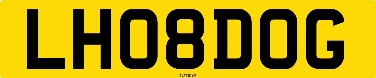 LH 08 DOG Number Plate