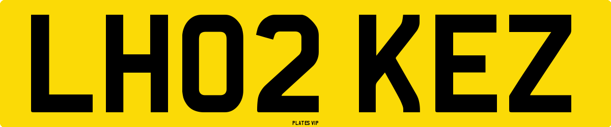 LH02 KEZ Number Plate