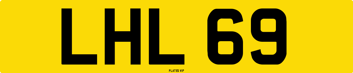 LHL 69 Number Plate