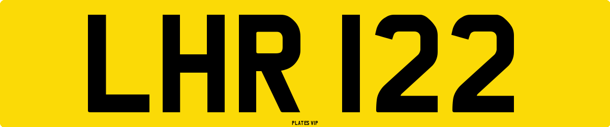 LHR 122 Number Plate