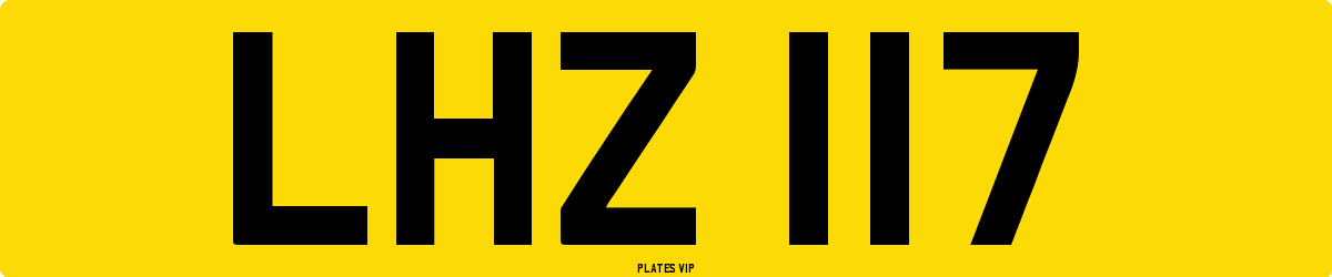 LHZ 117 Number Plate