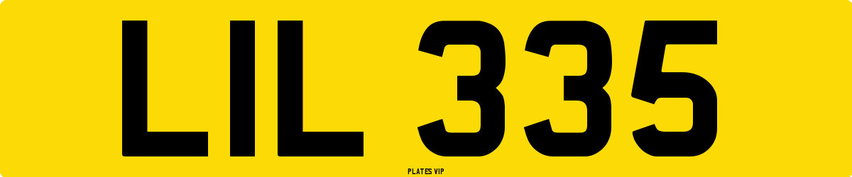 LIL 335 Number Plate