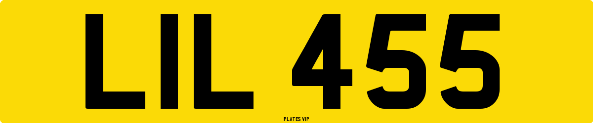 LIL 455 Number Plate