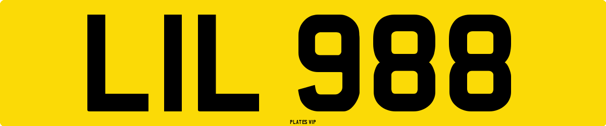 LIL 988 Number Plate