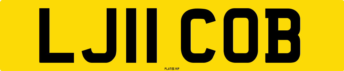 LJ11 COB Number Plate