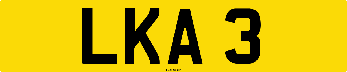 LKA 3 Number Plate