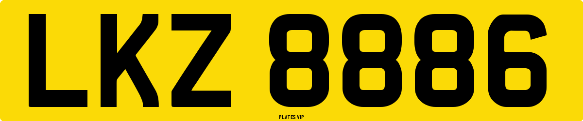LKZ 8886 Number Plate