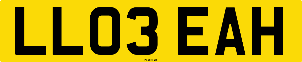 LL03 EAH Number Plate