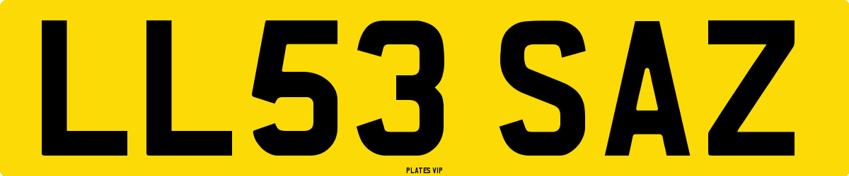 LL53 SAZ Number Plate