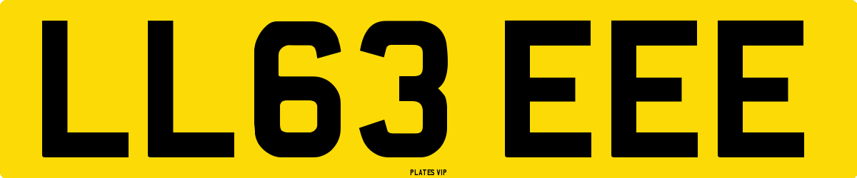 LL63 EEE Number Plate