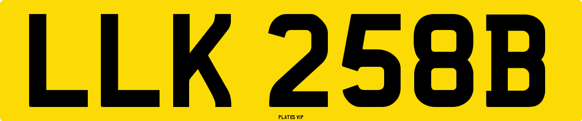 LLK 258B Number Plate