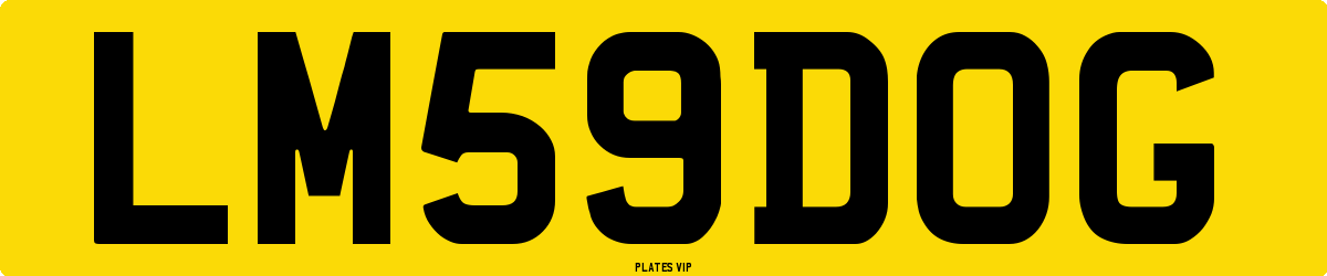 LM 59 DOG Number Plate
