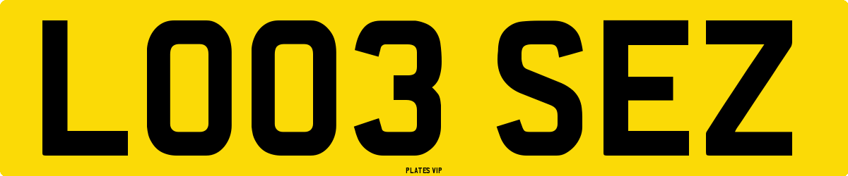 LO03 SEZ Number Plate