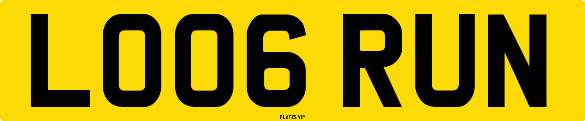 LO06 RUN Number Plate