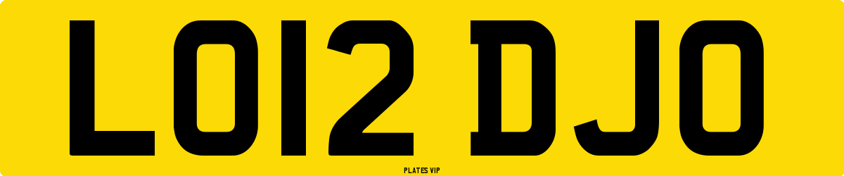 LO12 DJO Number Plate