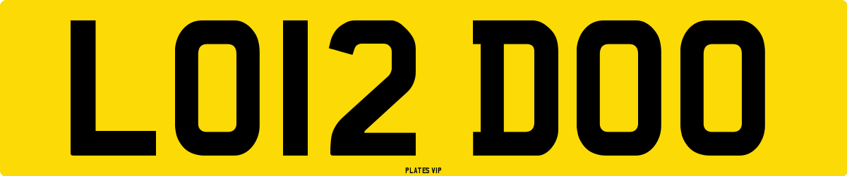 LO12 DOO Number Plate
