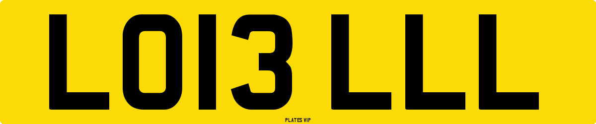 LO13 LLL Number Plate